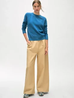 New White + Warren cashmere waffle sweatshirt BlueJean
