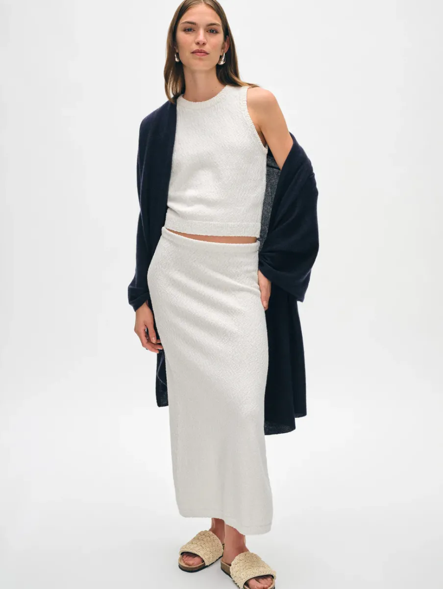 Online White + Warren cotton slub cut in tank White