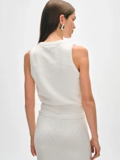 Online White + Warren cotton slub cut in tank White