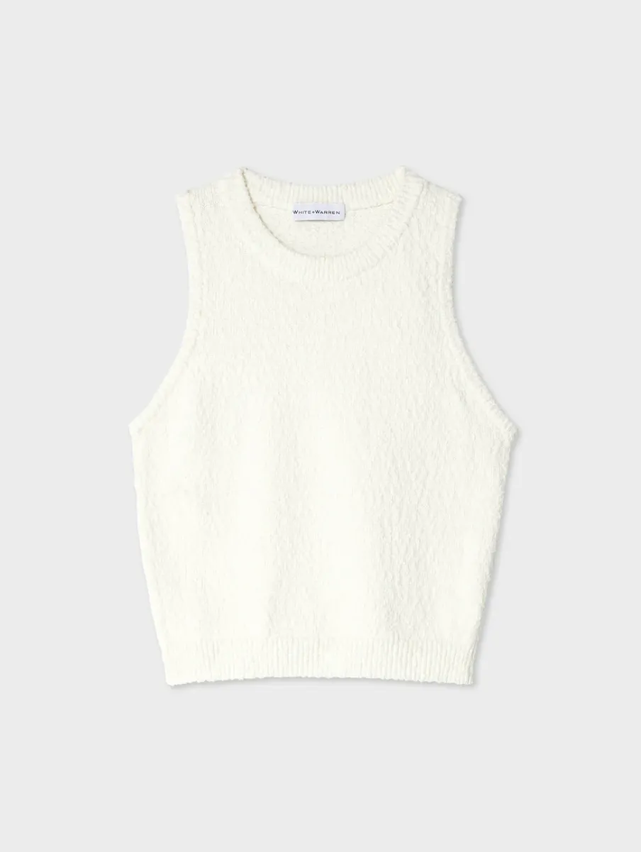 Online White + Warren cotton slub cut in tank White