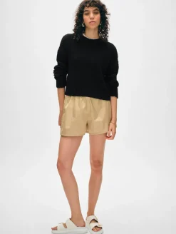 Online White + Warren cotton slub easy crewneck Black