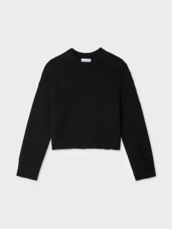 Online White + Warren cotton slub easy crewneck Black
