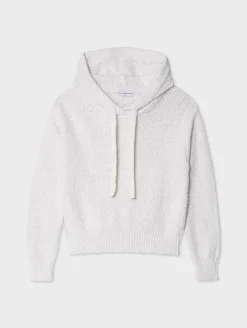 Online White + Warren cotton slub hoodie Ivory
