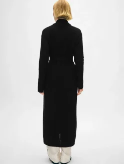 Fashion White + Warren long cashmere robe Black