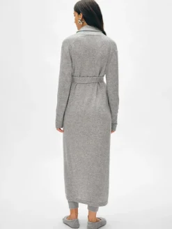 Clearance White + Warren long cashmere robe GreyHeather