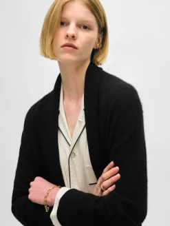 Sale White + Warren long cashmere robe Black