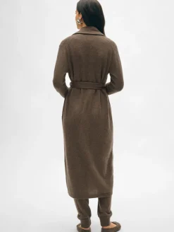 Discount White + Warren long cashmere robe RussetBrown