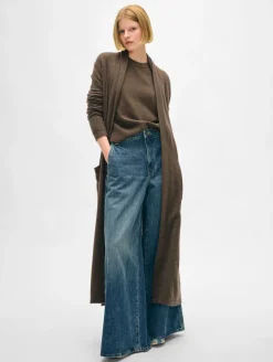 Discount White + Warren long cashmere robe RussetBrown