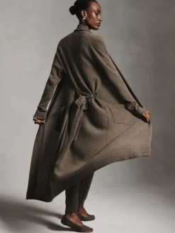 Discount White + Warren long cashmere robe RussetBrown