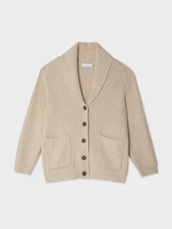 Fashion White + Warren merino blend marled shawl collar coatigan IvoryMarl