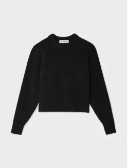 Discount White + Warren merino cashmere boucle sweatshirt Black