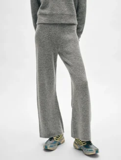 Sale White + Warren merino cashmere boucle wide leg pant PaleSmoke