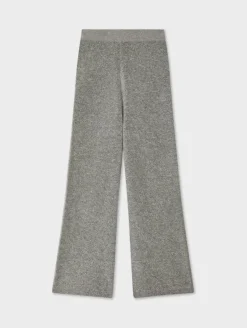 Online White + Warren merino cashmere boucle wide leg pant PaleSmoke