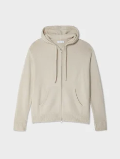 Hot White + Warren merino cashmere luxe boyfriend hoodie Ivory