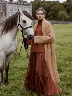 Discount White + Warren merino cashmere luxe coatigan SoftCamel