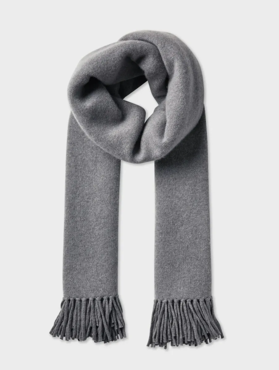 Sale White + Warren merino cashmere tassel scarf PewterHeather