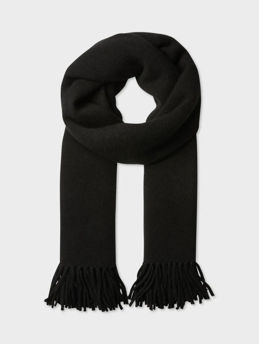 Discount White + Warren merino cashmere tassel scarf Black