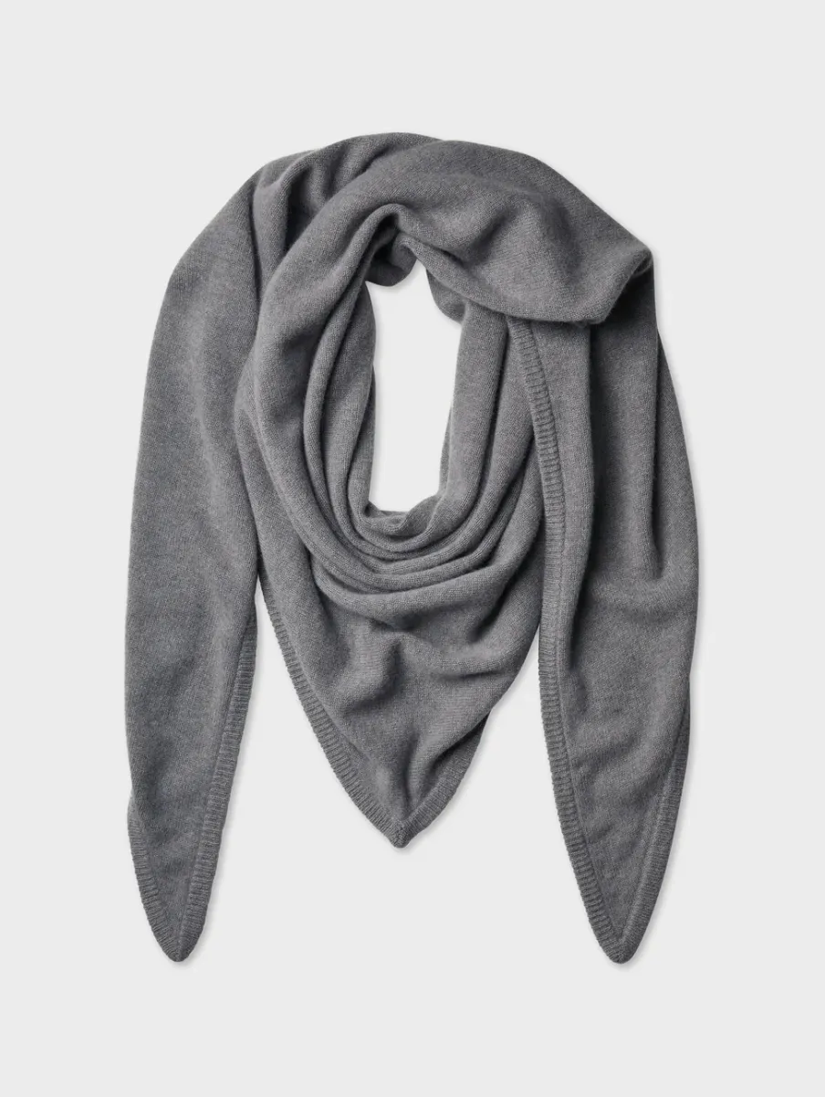 Sale White + Warren merino cashmere triangle scarf PewterHeather