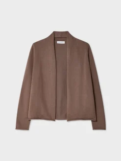 Fashion White + Warren organic cotton mini trapeze cardigan Mocha