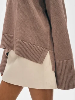 Online White + Warren organic cotton oversized v neck Mocha