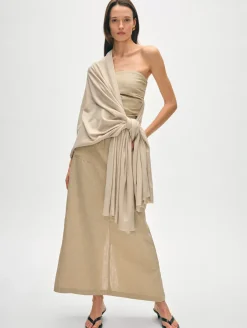 Hot White + Warren silk cashmere travel wrap SandWispHeather