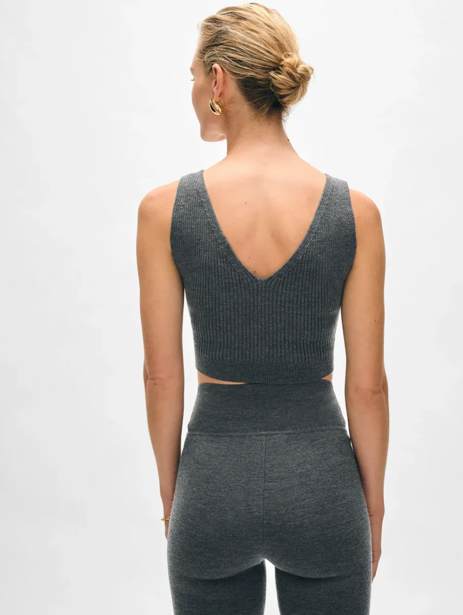 Fashion White + Warren superfine merino bralette AshGreyHeather
