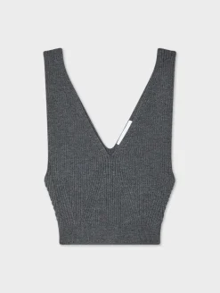 Fashion White + Warren superfine merino bralette AshGreyHeather