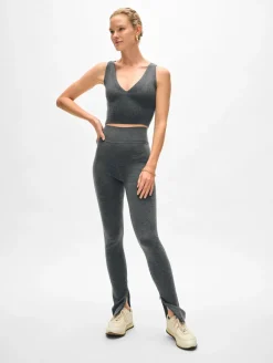 Hot White + Warren superfine merino zip leggings AshGreyHeather