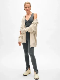 Hot White + Warren superfine merino zip leggings AshGreyHeather