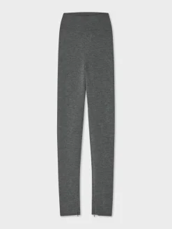 New White + Warren superfine merino zip leggings AshGreyHeather