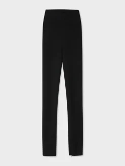 Online White + Warren superfine merino zip leggings Black