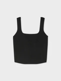 New White + Warren superfine organic cotton tank Black