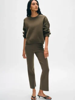 Sale White + Warren superfine organic cotton kick flare pant DarkSage