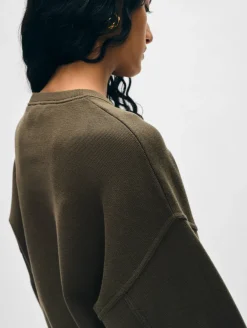 Online White + Warren superfine organic cotton sweatshirt DarkSage
