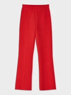 Clearance White + Warren superfine organic cotton kick flare pant RedCarnelian