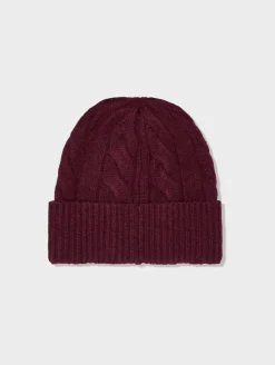 Best White + Warren cashmere cable beanie Sangria