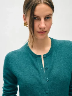 Best White + Warren cashmere crewneck cardigan JadeHeather
